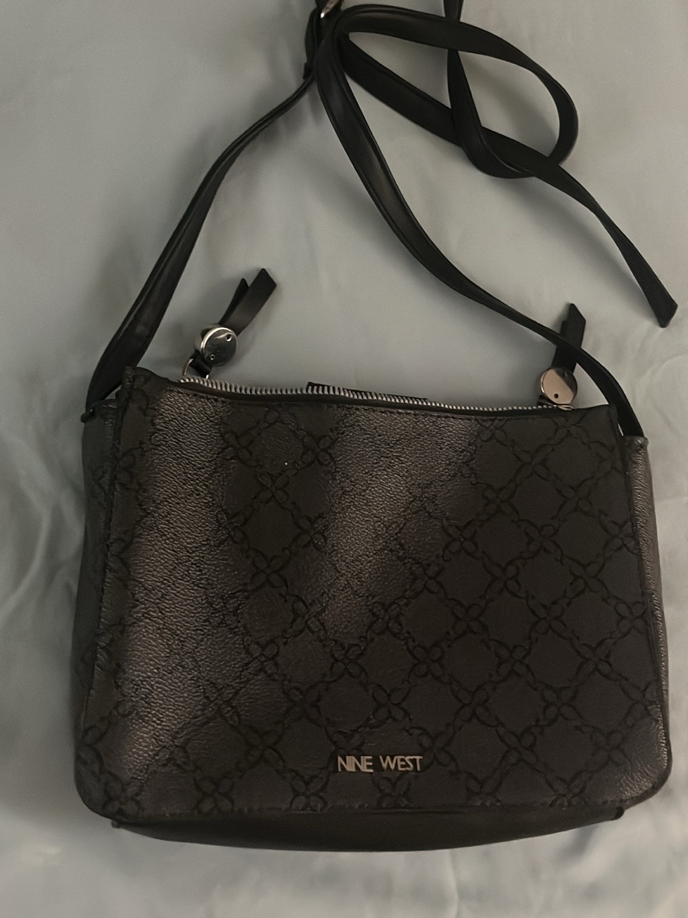 Nine West Black Logo-Print Crossbody Bag